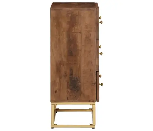 Kumode Ar Atvilktnēm, 55X30X76 Cm, Mango Masīvkoks, Dzelzs Vidaxl