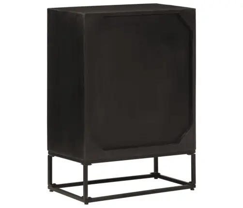 Šoninė Spintelė, Juoda, 55X30X76cm Mango Masyvas Ir Geležis