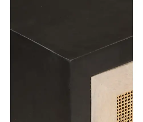 Šoninė Spintelė, Juoda, 55X30X76cm Mango Masyvas Ir Geležis