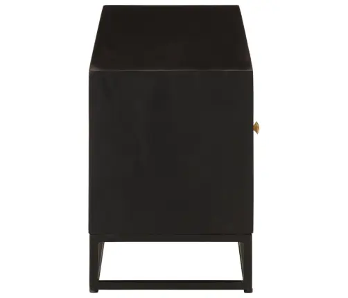 Telerikapp, Must, 110 X 30 X 40 cm Mangopuit Ja Raud