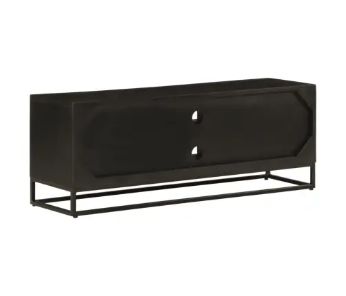 Telerikapp, Must, 110 X 30 X 40 cm Mangopuit Ja Raud