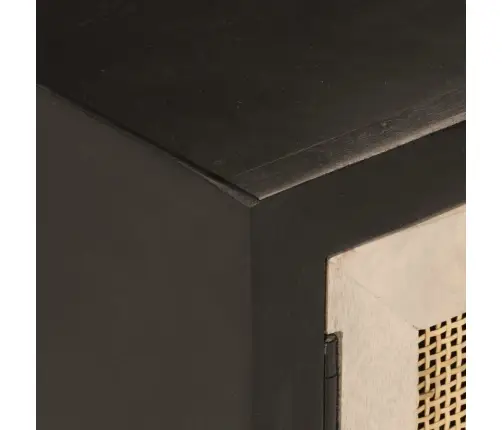 Telerikapp, Must, 110 X 30 X 40 cm Mangopuit Ja Raud