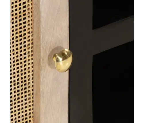 Telerikapp, Must, 110 X 30 X 40 cm Mangopuit Ja Raud