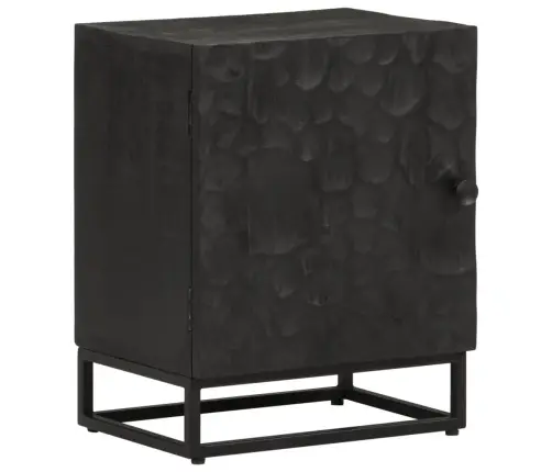 Naktsskapītis, Melns, 40X30X50 Cm, Mango Masīvkoks Un Dzelzs Vidaxl