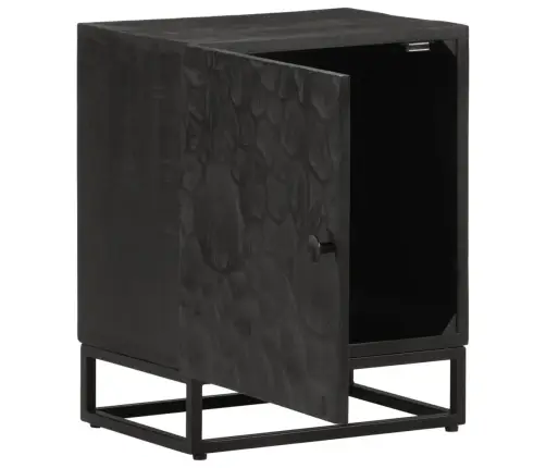 Naktsskapītis, Melns, 40X30X50 Cm, Mango Masīvkoks Un Dzelzs Vidaxl
