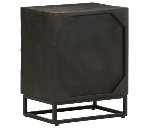 Naktsskapītis, Melns, 40X30X50 Cm, Mango Masīvkoks Un Dzelzs Vidaxl