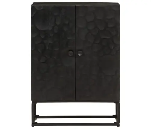 Bufete, Melna, 55X30X76 Cm, Mango Masīvkoks Un Dzelzs Vidaxl