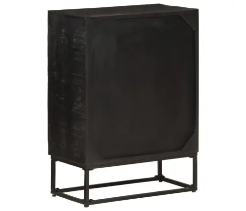 Bufete, Melna, 55X30X76 Cm, Mango Masīvkoks Un Dzelzs Vidaxl