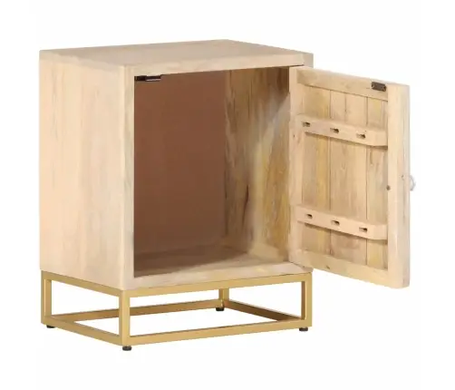 Naktsskapītis, 40X30X50 Cm, Mango Masīvkoks, Dzelzs Vidaxl