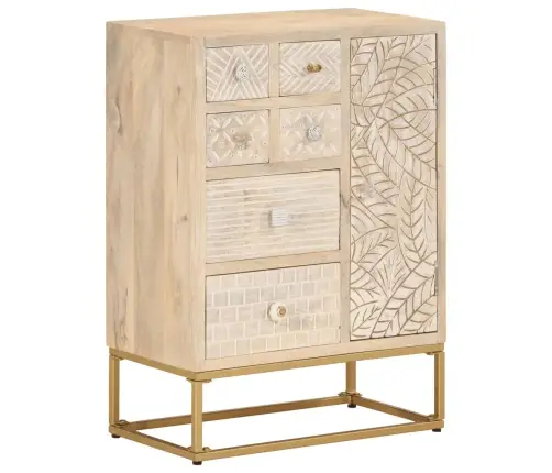 Puhvetkapp, 55 X 30 X 76 cm Mangopuit Ja Raud