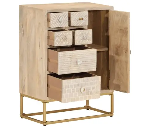 Puhvetkapp, 55 X 30 X 76 cm Mangopuit Ja Raud