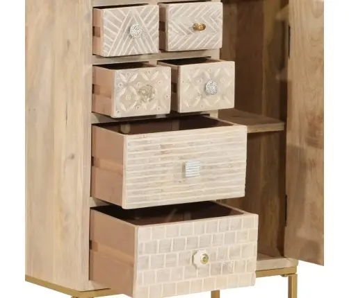 Puhvetkapp, 55 X 30 X 76 cm Mangopuit Ja Raud