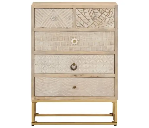 Kumode Ar Atvilktnēm, 55X30X76 Cm, Mango Masīvkoks, Dzelzs Vidaxl