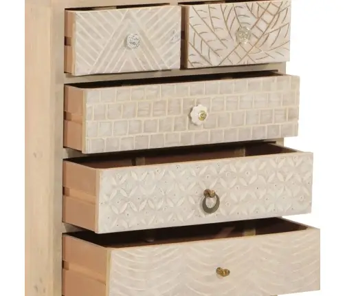 Kumode Ar Atvilktnēm, 55X30X76 Cm, Mango Masīvkoks, Dzelzs Vidaxl