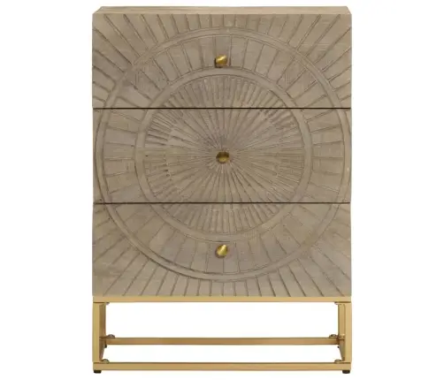 Komoda Su Stalčiais, 55X30X76cm Mango Masyvas Ir Geležis