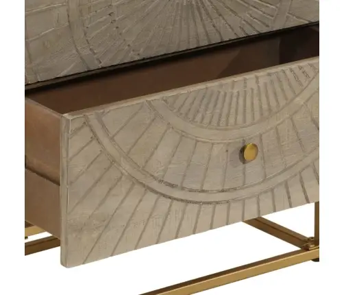 Komoda Su Stalčiais, 55X30X76cm Mango Masyvas Ir Geležis