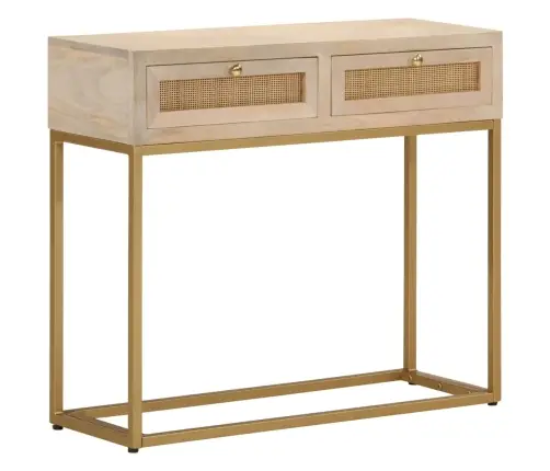 Konsoles Galdiņš, 90X30X76 Cm, Mango Koks, Dzelzs Vidaxl