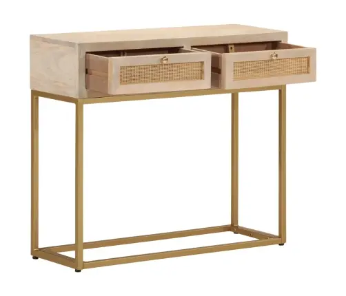 Konsoles Galdiņš, 90X30X76 Cm, Mango Koks, Dzelzs Vidaxl