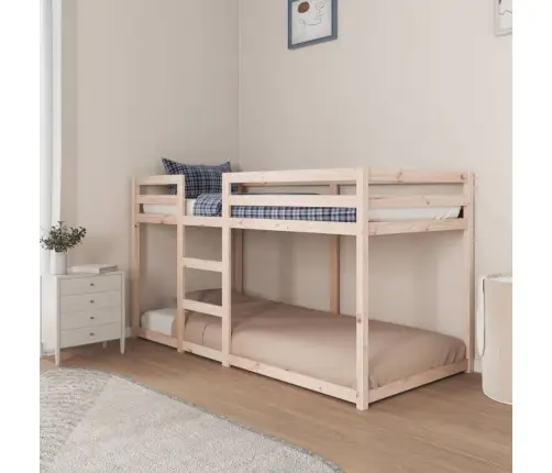 Divstāvu Gulta, 90X200 Cm, Priedes Masīvkoks Vidaxl