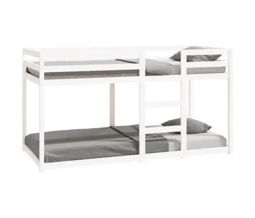 Divstāvu Gulta, Balta, 90X200 Cm, Priedes Masīvkoks Vidaxl