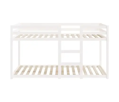 Divstāvu Gulta, Balta, 90X200 Cm, Priedes Masīvkoks Vidaxl
