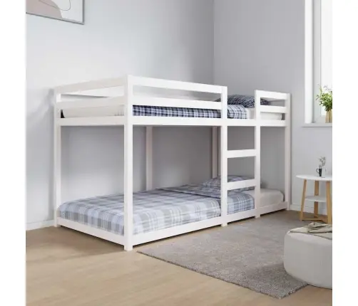 Narivoodi, Valge, 90 X 190 cm Männipuit