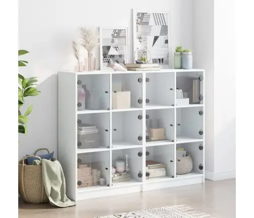 Knygų Spinta Su Durelėmis, Balta, 136X37X109cm Mediena Knygų Spinta Su Durelėmis, Balta, 136X37X109cm Mediena