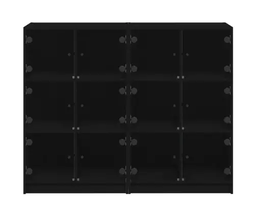 Grāmatu Plaukts Ar Durvīm, Melns, 136X37X109 Cm, Koks Vidaxl