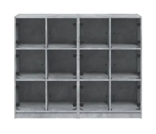 Grāmatplaukts, Betona Pelēks, 136X37X109 Cm, Inženierijas Koks Vidaxl