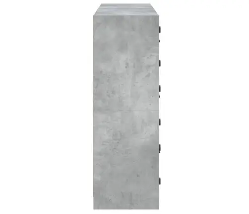 Grāmatplaukts, Betona Pelēks, 136X37X109 Cm, Inženierijas Koks Vidaxl