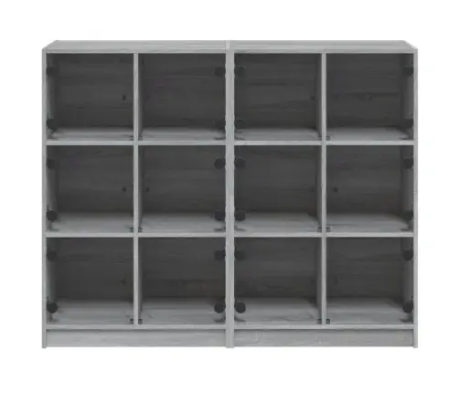 Knygų Spinta Su Durelėmis, Pilka Ąžuolo, 136X37X109cm Mediena Knygų Spinta Su Durelėmis, Pilka Ąžuolo, 136X37X109cm Mediena