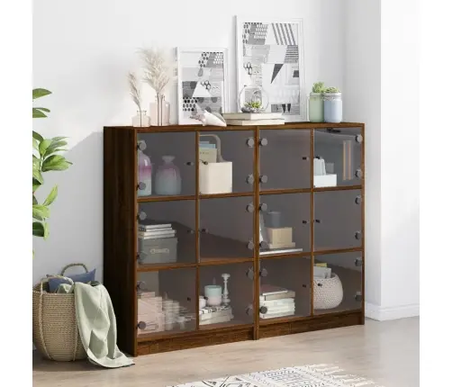 Ustega Raamaturiiul, Pruun Tamm, 136 X 37 X 109 cm Tehispuit