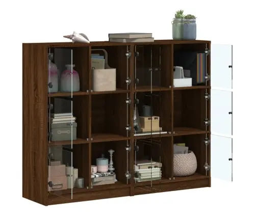 Ustega Raamaturiiul, Pruun Tamm, 136 X 37 X 109 cm Tehispuit