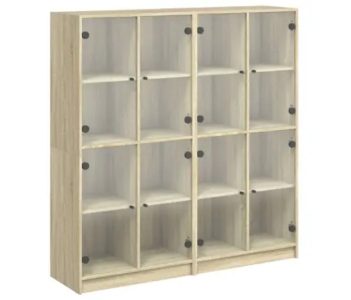 Ustega Raamaturiiul, Sonoma Tamm, 136 X 37 X 142 cm Tehispuit