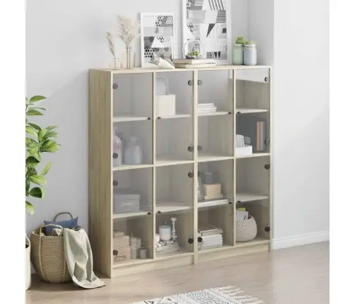 Ustega Raamaturiiul, Sonoma Tamm, 136 X 37 X 142 cm Tehispuit