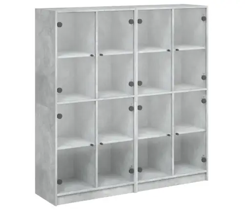 Grāmatplaukts Ar Durvīm, Betona Pelēks, 136X37X142 Cm, Koks Vidaxl Grāmatplaukts Ar Durvīm, Betona Pelēks, 136X37X142 Cm, Koks Vidaxl