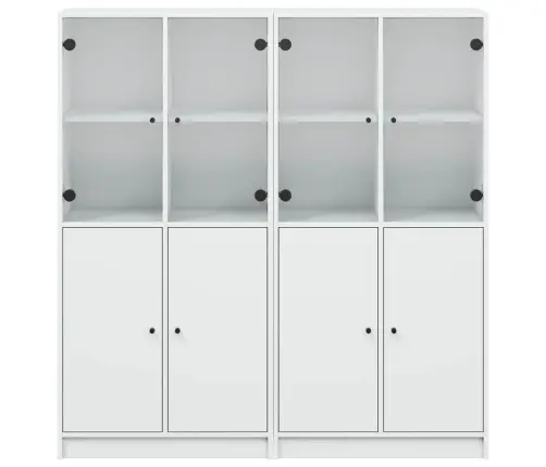 Grāmatu Plaukts Ar Durvīm, Balts, 136X37X142 Cm, Koks Vidaxl