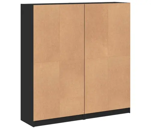 Knygų Spinta Su Durelėmis, Juoda, 136X37X142cm Mediena Knygų Spinta Su Durelėmis, Juoda, 136X37X142cm Mediena