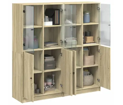 Grāmatu Plaukts Ar Durvīm, Ozola Krāsa, 136X37X142 Cm, Koks Vidaxl Grāmatu Plaukts Ar Durvīm, Ozola Krāsa, 136X37X142 Cm, Koks Vidaxl