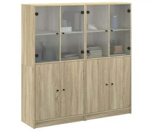 Grāmatu Plaukts Ar Durvīm, Ozola Krāsa, 136X37X142 Cm, Koks Vidaxl Grāmatu Plaukts Ar Durvīm, Ozola Krāsa, 136X37X142 Cm, Koks Vidaxl