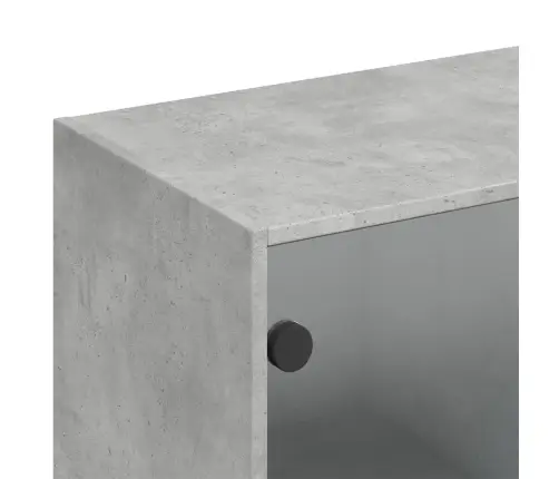 Knygų Spinta Su Durelėmis, Betono Pilka, 136X37X142cm Mediena