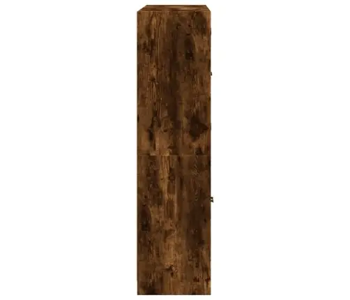 Knygų Spinta Su Durelėmis, Dūminė Ąžuolo, 136X37X142cm Mediena