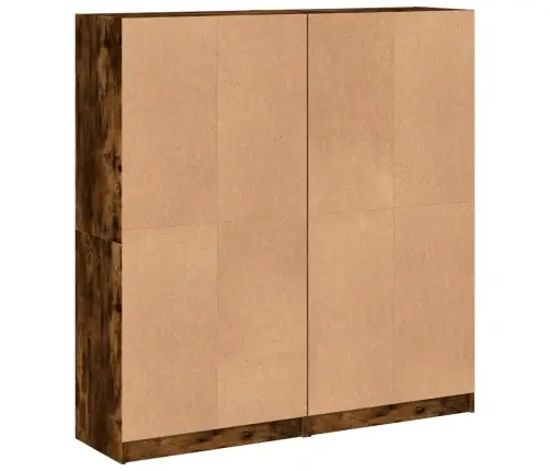 Knygų Spinta Su Durelėmis, Dūminė Ąžuolo, 136X37X142cm Mediena