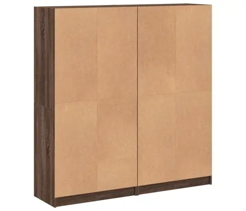 Grāmatu Plaukts Ar Durvīm, Brūna Ozola, 136X37X142 Cm, Koks Vidaxl