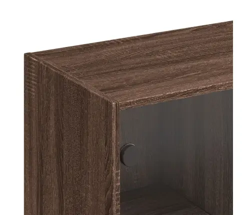 Grāmatu Plaukts Ar Durvīm, Brūna Ozola, 136X37X142 Cm, Koks Vidaxl