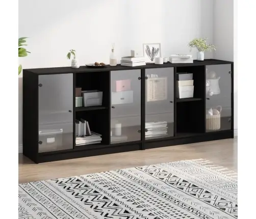 Raamaturiiul Ustega, Must, 136 X 37 X 75 cm Tehispuit