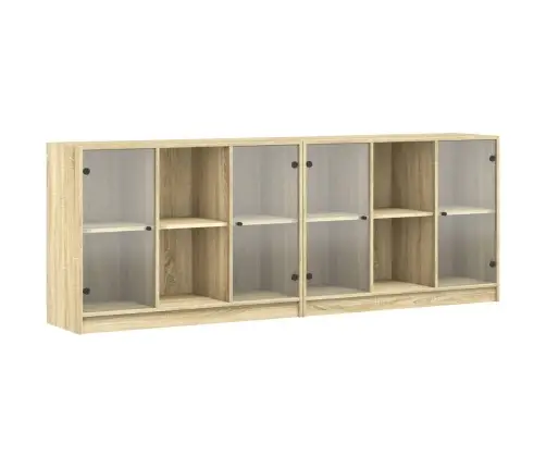 Knygų Spinta Su Durelėmis, Ąžuolo, 204X37X75cm Mediena