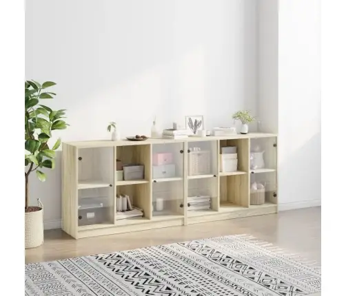 Knygų Spinta Su Durelėmis, Ąžuolo, 204X37X75cm Mediena