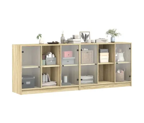 Knygų Spinta Su Durelėmis, Ąžuolo, 204X37X75cm Mediena