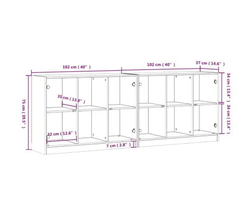 Ustega Raamaturiiul, Betoonhall, 204X37X75 cm Tehispuit